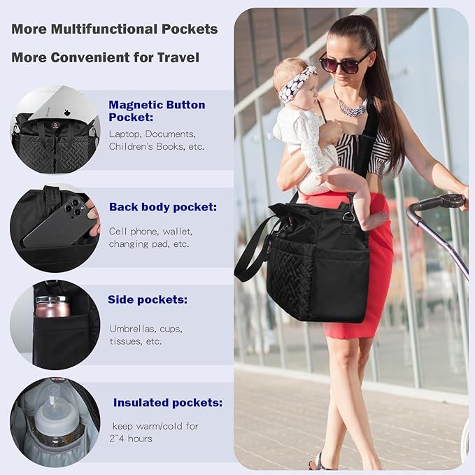 Diaper Bag Tote: Large Tote Baby Bag Boy Diaper Bag Stylish Girl Diaper Bag,Shoulder Mommy Bag