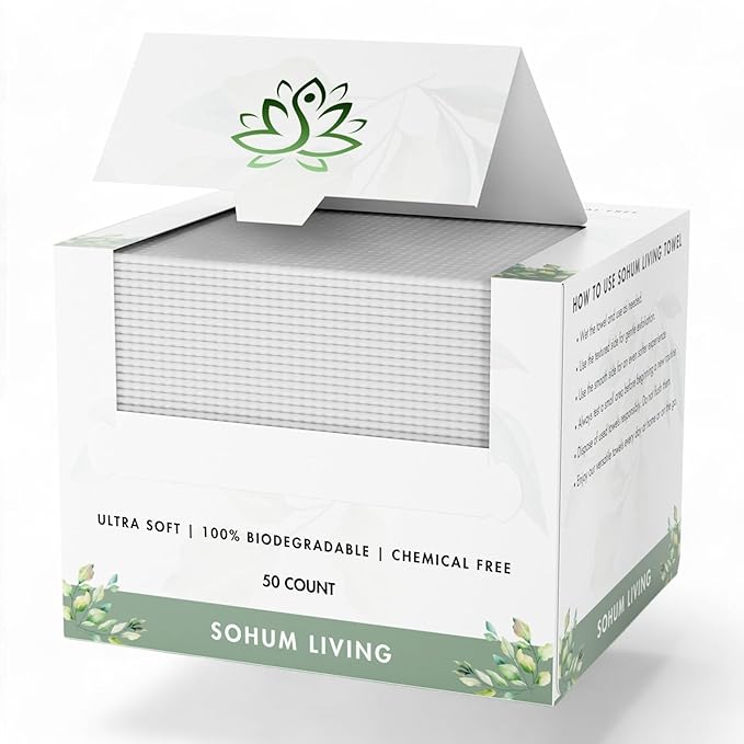 Clean Towels for Face XL, Disposable Ultrasoft Clean Skin Towels for All Skin Types, Makeup Remover & Facial Cleansing Wipes, Gentle On Skin, 50Ct