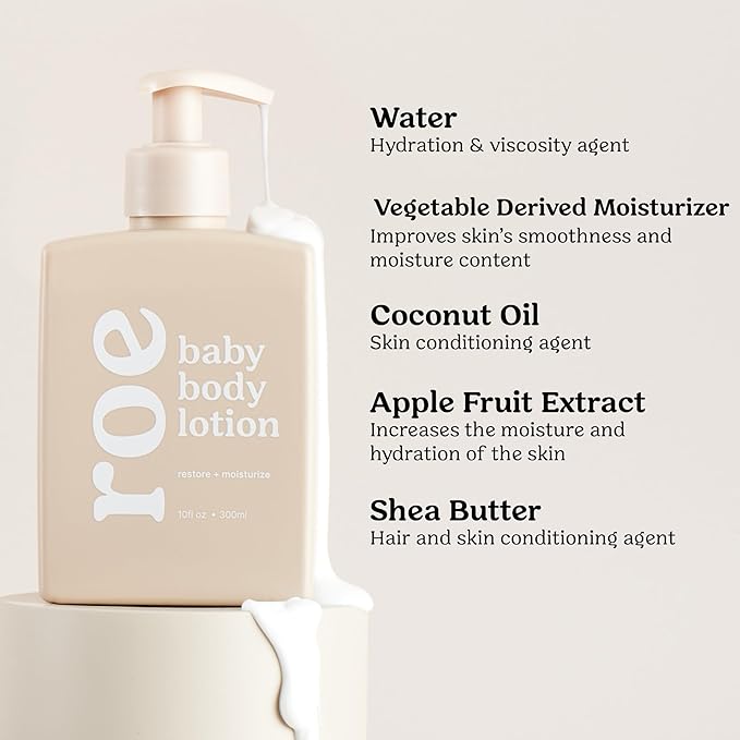 Roe Wellness- Baby Lotion Moisturizer Fragrance-Free | Great For Sensitive Skin Lightweight Moisturizing Lotion | For Babies, Infants, Kids and More