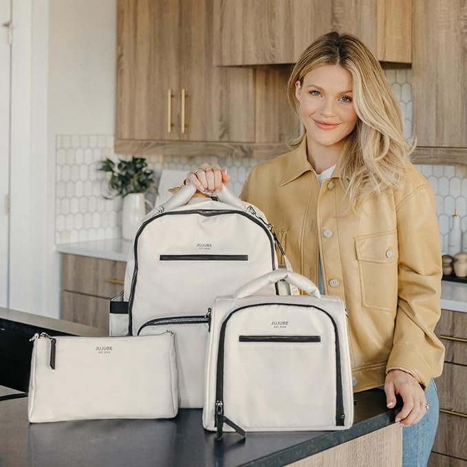 JuJuBe x Witney Carson - New 3-Piece Pouch Set, Diaper Bag Organizing Pouches, Convertible to Small Purse with Crossbody Strap, Perfect for Travel, Zipper Cosmetic Pouch, Cloud, Mother's Day Gift