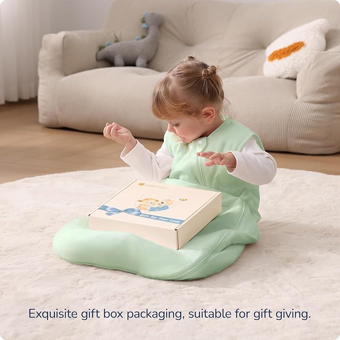 1.0 Tog 2.5 Tog Baby Sleep Sack, 100% Cotton Baby Sleeping Bag 3-24M, 2-Way Zipper Baby Wearable Blanket