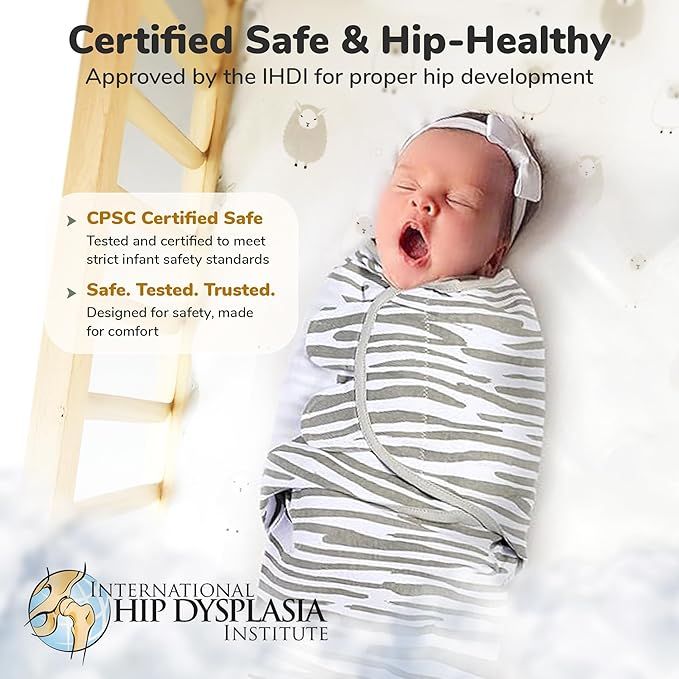 Mama Cheetah Organic Baby Swaddle Blankets 3 Pack, Easy to Use Adjustable Swaddling Swaddles for 0-3 Months Boy Girl Newborn Essentials, Grey