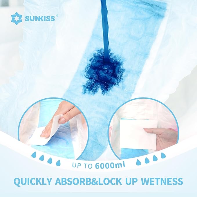 SUNKISS Masterpiece Adult Diapers with Tabs, Unisex Disposable Incontinence Briefs for Women and Men, Odor Control, Blue, S/M, 10 Count