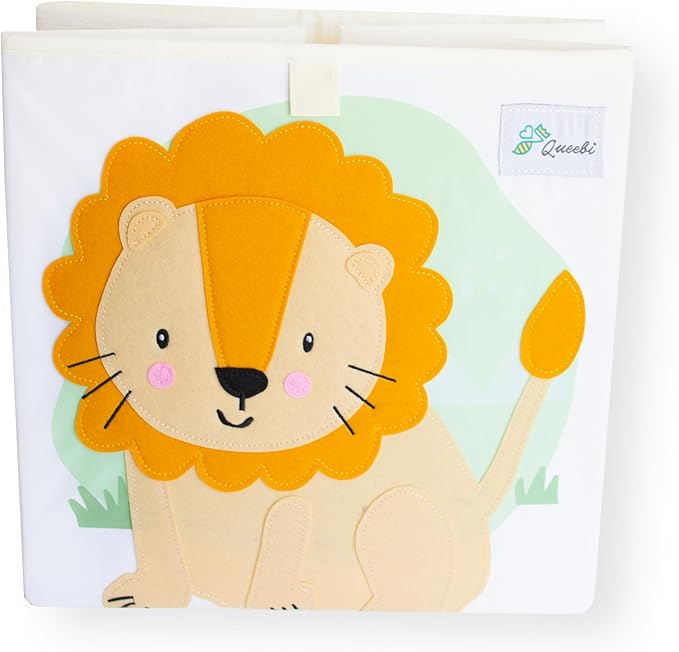Storage Cube- Organizer for Nursery, Playroom, Bedroom, Closet. Foldable Box 13x13x13 inches. Children's Toy Box, Diaper Caddy, Clothing Basket, Book Bin, Baby Essentials & Gift (Lion)