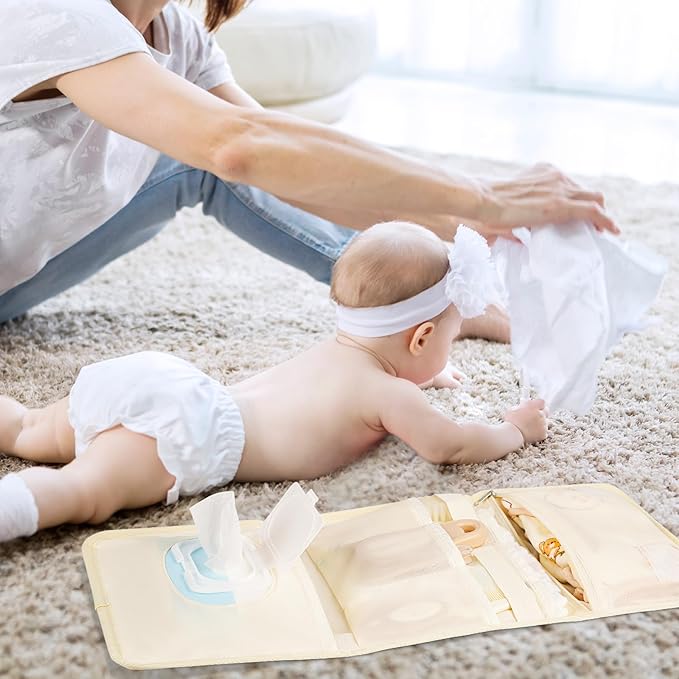 Diaper Bag Organizer,Foldable Small Diaper Pouch,Baby Travel Purse,Mom Bag for Outdoor