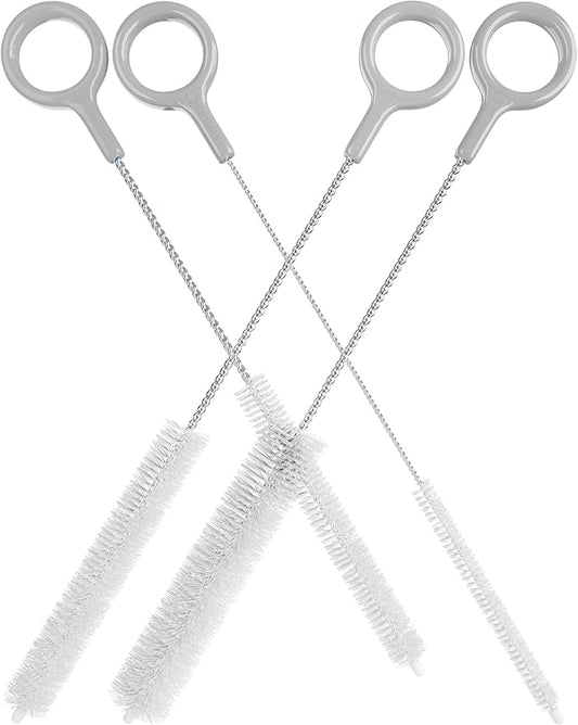 Heavy Duty Cleaning Brushes Set of 4 - Extra Long Straw Cleaners for Metal and Plastic Reusable Drinking Straws, to Clean Small Spaces, Sippy Cups, Water Bottles - Sturdy Hard Brush Bristles