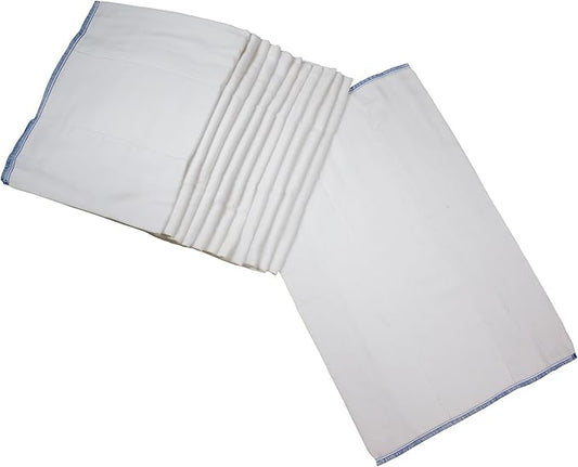 OsoCozy Prefold Cloth Diapers (1 Doz) - Soft, Absorbent, Durable - 100% Cotton