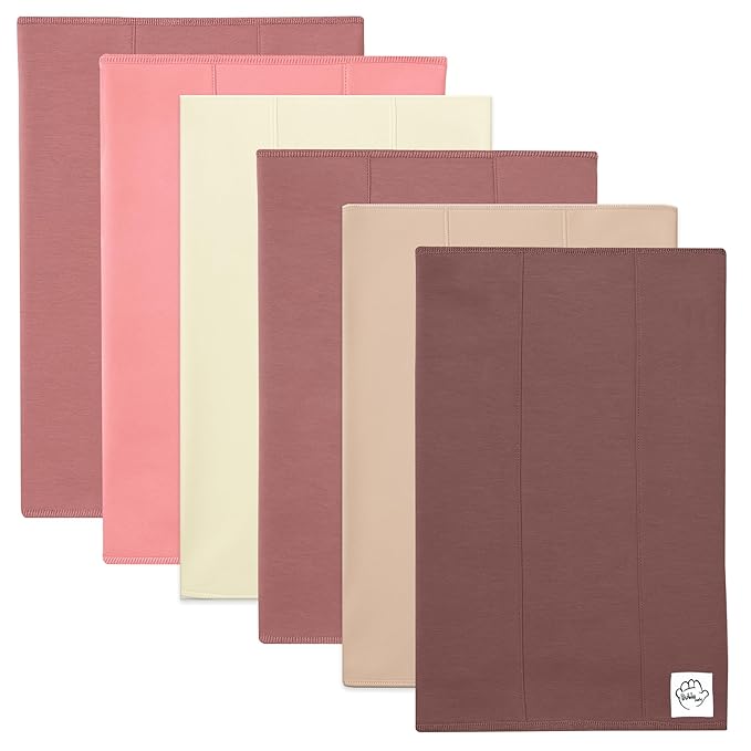 Baby Burp Cloths for Boys and Girls - 6 Pack Large 100% Cotton - Double Layered Extra Absorbent Burp Rags, Maroon