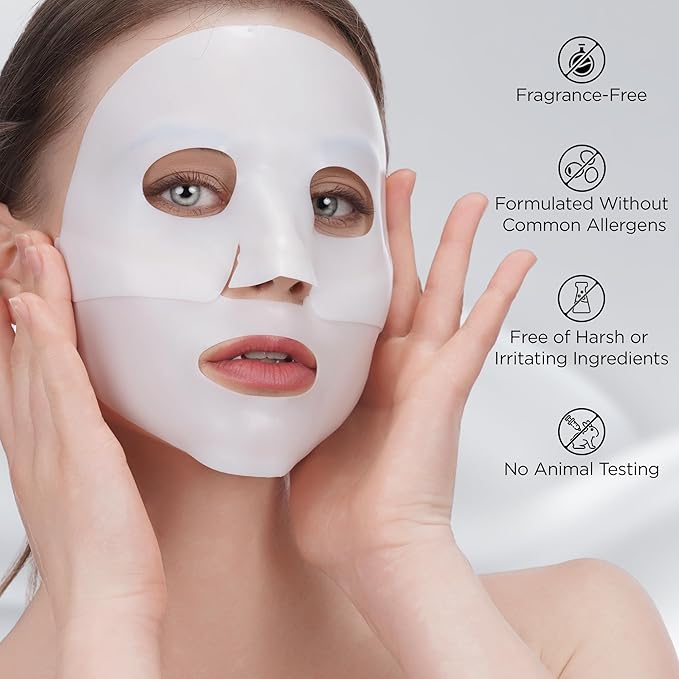 Collagen Face Mask 80,000ppm Marine Hydrolyzed Collagen (300-500Da) & Hyaluronic Acid | Overnight Hydration Gel Sheet for Deep Moisture | Gentle Formula, Safe for Sensitive Skin