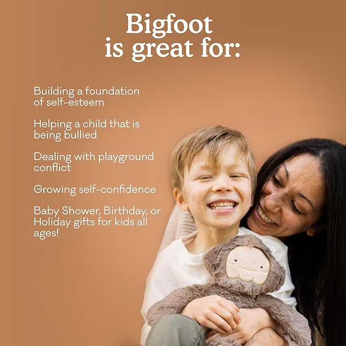 Slumberkins Bigfoot Snuggler & 2 Board Books Complete Set Bundle | Soft Plush Toy for Ages 0+ | Enhances Self-Esteem & Positive Relationships (Bigfoot Snuggler Plush + 2 Board Books)