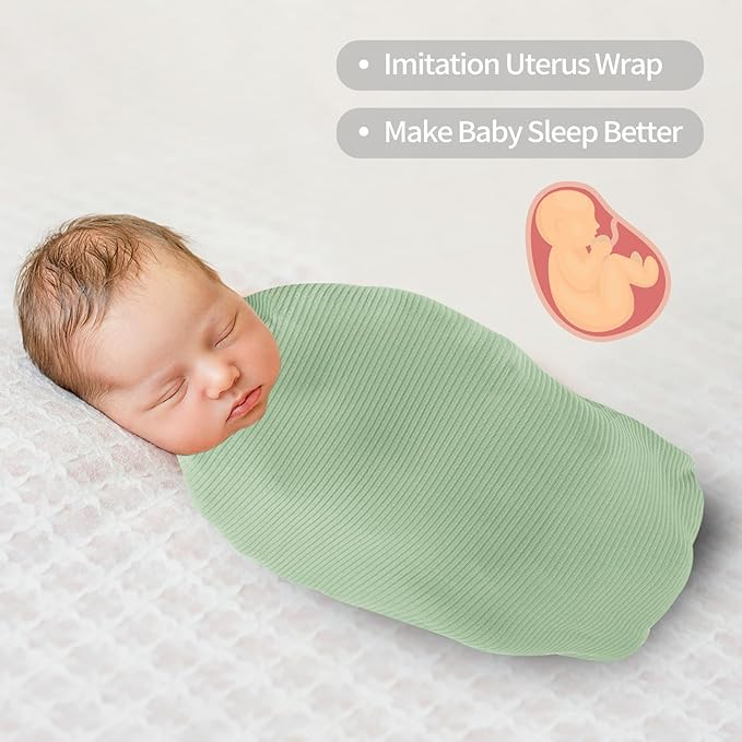 Viviland Jersey Swaddle Blanket, Ultra Soft Stretchy Receiving Blanket, Newborn Swaddle Wrap for Boys & Girls, 40 x 30 inches, 2 Pcs