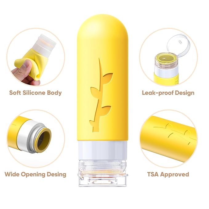 19pack Travel Bottles for Toiletries, TSA Approved Silicone Size Containers for toiletries, Refillable & Leakproof Travel shampoo and conditioner bottles