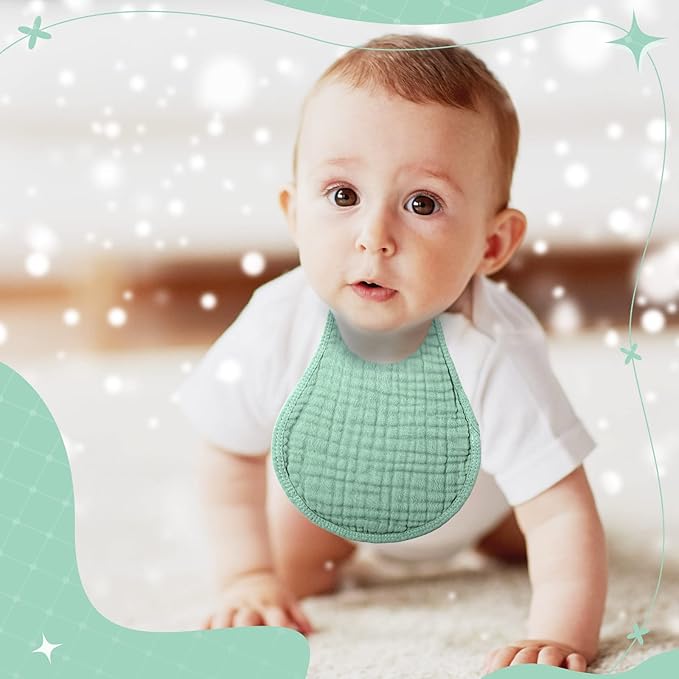 Frienda 8 Pieces Muslin Burp Cloths for Baby Cotton Burp Cloth 10 x 20 Inches Multi Colors Muslin Washcloths Diapers 4 Absorbent Layers Newborn Face Towels for Baby Boy Girl Unisex (Rustic Colors)