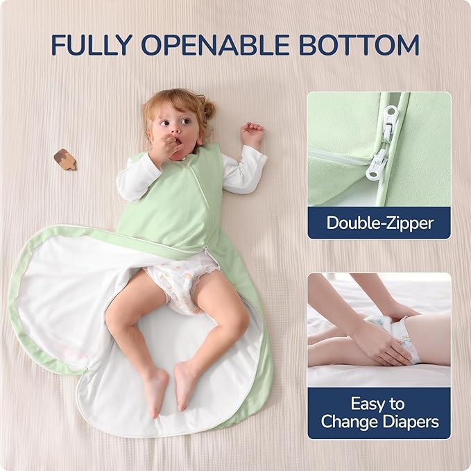 1.0 Tog 2.5 Tog Baby Sleep Sack, 100% Cotton Baby Sleeping Bag 3-24M, 2-Way Zipper Baby Wearable Blanket