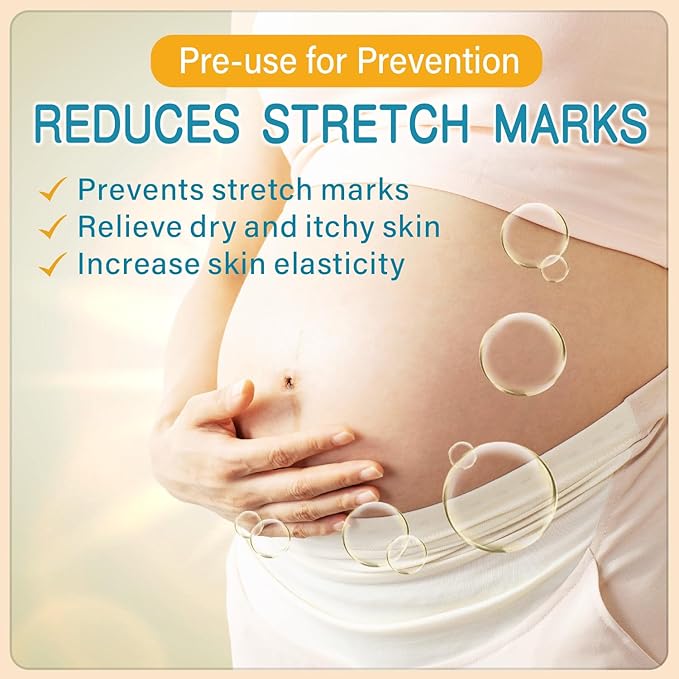 PEGO Stretch Mark Oil for Pregnancy, Maternity Body Oil for Stretch Mark Prevention & Reduction, Hydrating Skin Care, 2.03oz (1Pack)
