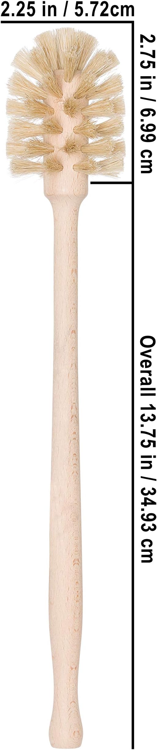 REDECKER Bottle Brush Cleaner - Horsehair and Beechwood Handle for Vases, Pitchers, Mugs, and Baby Bottles, 13-3/4 Inch, Dense Natural Bristles - Wooden Bottle Brush - Bottle Brush Wood Handle