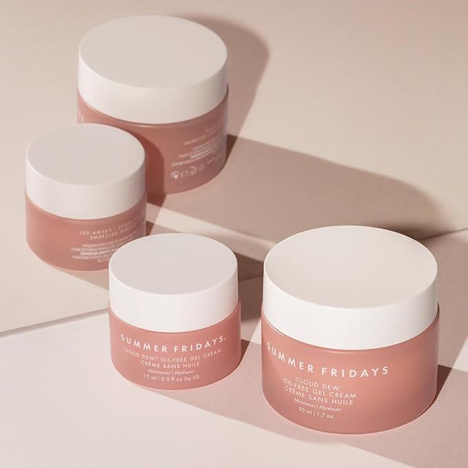 Summer Fridays Cloud Dew Gel Cream Moisturizer Mini - Lightweight Face Moisturizer with Hyaluronic Acid + Ceramides for Skin Plumping Hydration and Glowing Skin (0.5 Fl Oz)