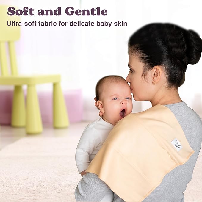 Baby Burp Cloths for Boys and Girls - 7 Pack Large 100% Organic Cotton - Double Layered Extra Absorbent Burp Rags, Pastel