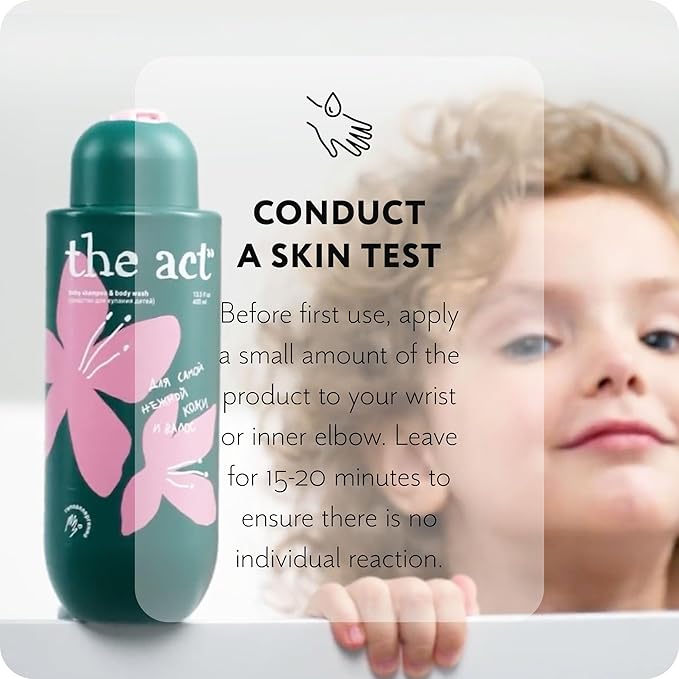 The Act Organic Baby Shampoo and Body Wash with Chamomile - Hypoallergenic, Natural Oils, Tear-Free, for Sensitive Skin and Fine Hair, for Kids 3+, Sulfate-, Paraben-, Phthalate-, Dye-Free,13.5 Fl Oz