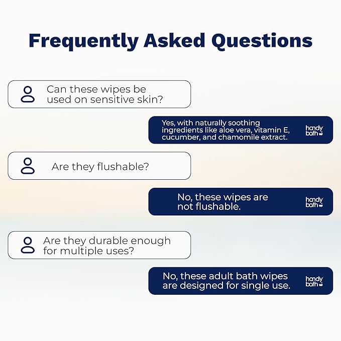Wipes for Adult - Extra Large WashCloth, Unscented, Rinse-Free - Soft, Gentle for Sensitive Skin, Senior, Post-Surgery and Travel Hygiene