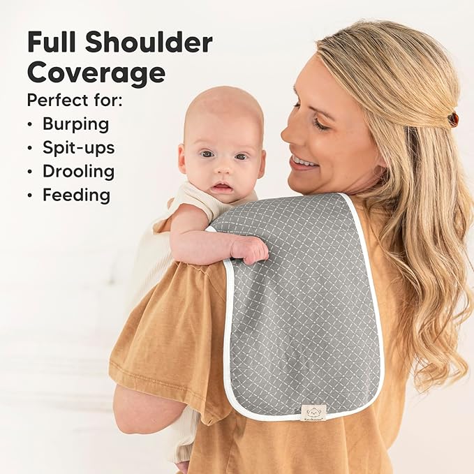 5-Pack Muslin Burp Cloths Baby Boy, Girl - Very Absorbent Baby Burp Cloth Rags, 8-Layers Viscose Derived from Bamboo Cotton Muslin Towel, Super Soft Spit Up Rags, No Shrink Washcloths (Nordic)