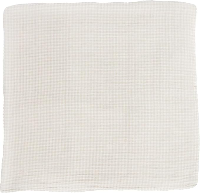 Little Unicorn Premium Cotton Swaddle Baby Blanket | Breathable Fabric | for swaddling, Play, Nursing & More (Tan Gingham)
