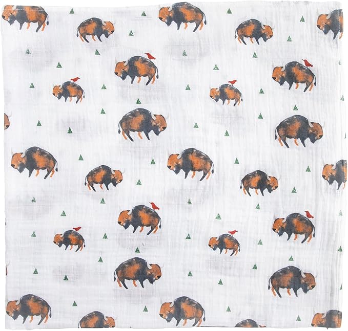 Little Unicorn Premium Cotton Swaddle Baby Blanket | Breathable Fabric | for swaddling, Play, Nursing & More (Bison)