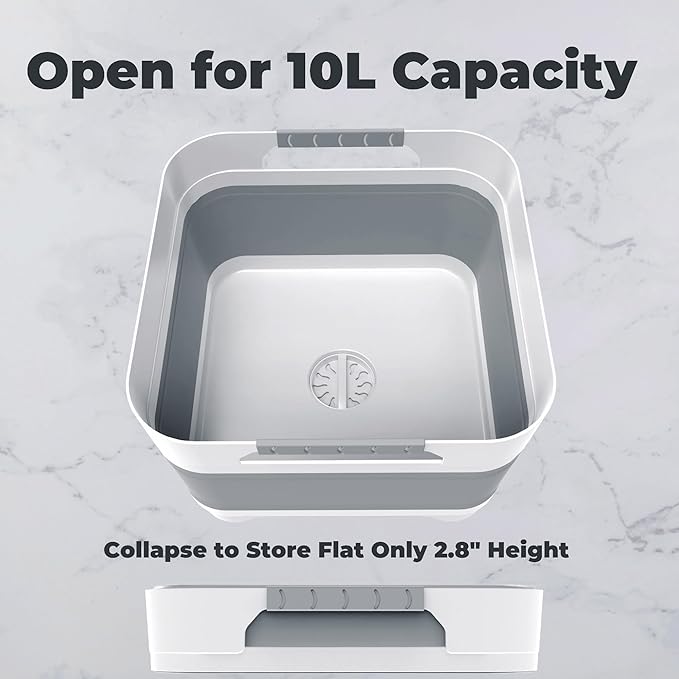 Wash Basin for Baby Bottles, Foldable, Versatile Wash Tub for Kitchen, RV, Outdoor Camping Sink, Sturdy & Easy to Clean