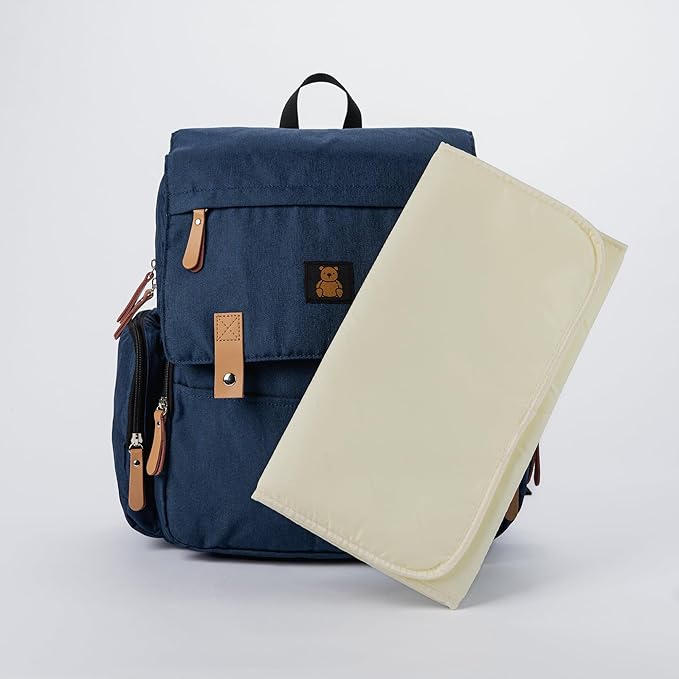 Baby Bliss Alexander Diaper Bag for New Parents - Backpack 4 Color Options, Organizational Pockets, Unisex-Babies, Diaperbag Backpack, Daily Use (Navy)