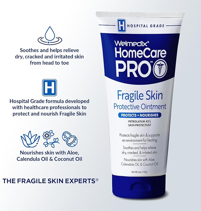 Welmedix Fragile Skin Protective Ointment | Hospital Grade Healing Ointment, Barrier Cream & Skin Protectant w/Calendula for Treatment of Eczema, Psoriasis, Dermatitis, Bed Sores, Chafing (Pack of 3)