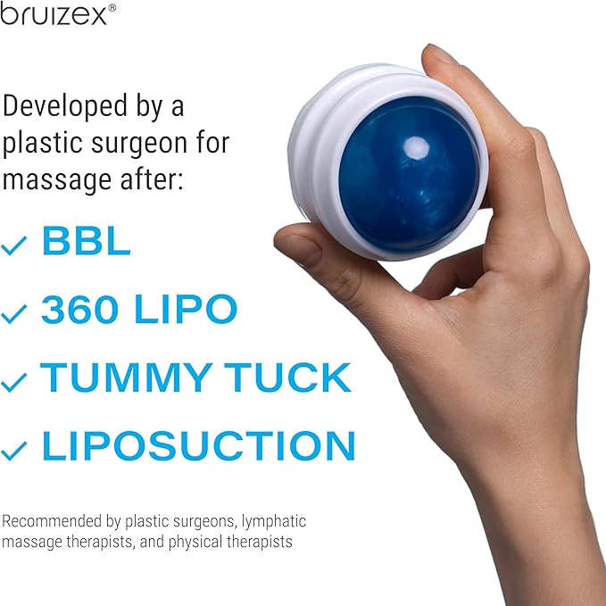 Lymphatic Drainage Massager, Massage Roller Ball, Fibro Body Roller for Fibrosis Treatment, Liposuction, 360 Lipo, Tummy Tuck & BBL Post Surgery Recovery