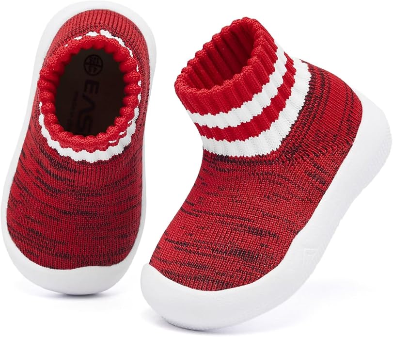 Eashi Baby Boy Girl Non-Skid Indoor Infant Walking Shoes Breathable Warm Elastic Sock Shoes with Memory Sole Protect Toes Outdoor Sneakers