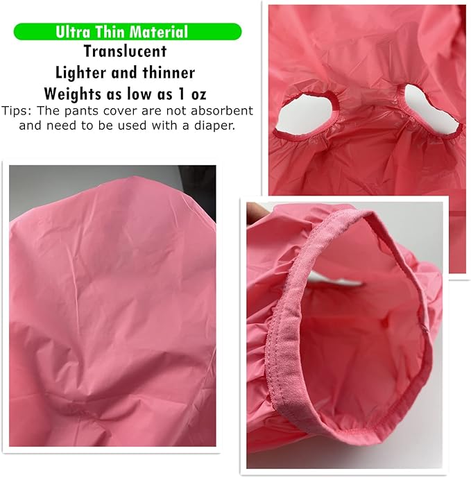 AQX Adult Leakproof Underwear for Incontinence, Washable Low Noise Reusable Adult Diaper Cover, Grey Plastic Pants Cover Unisex 2Pcs