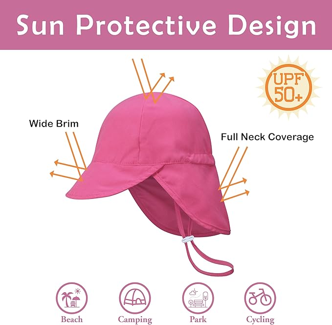 2 Pack Baby Sun Hats UPF 50+ Toddler Beach Hat for Girls Boys 0-4 Years