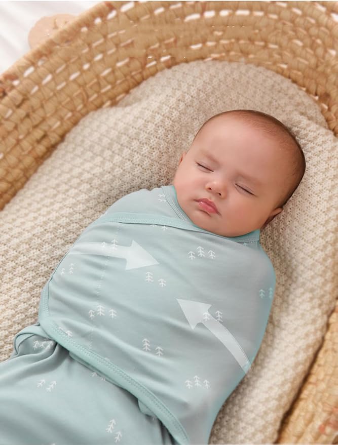 insular Baby Swaddle Wrap, Swaddle Blanket for Newborn and Infant, Adjustable Velcro Swaddling Set for Boy and Girl, Soft Cotton Baby Sleep Sack 3 Pack, Snail&Hedgehog, Medium(3-6M)