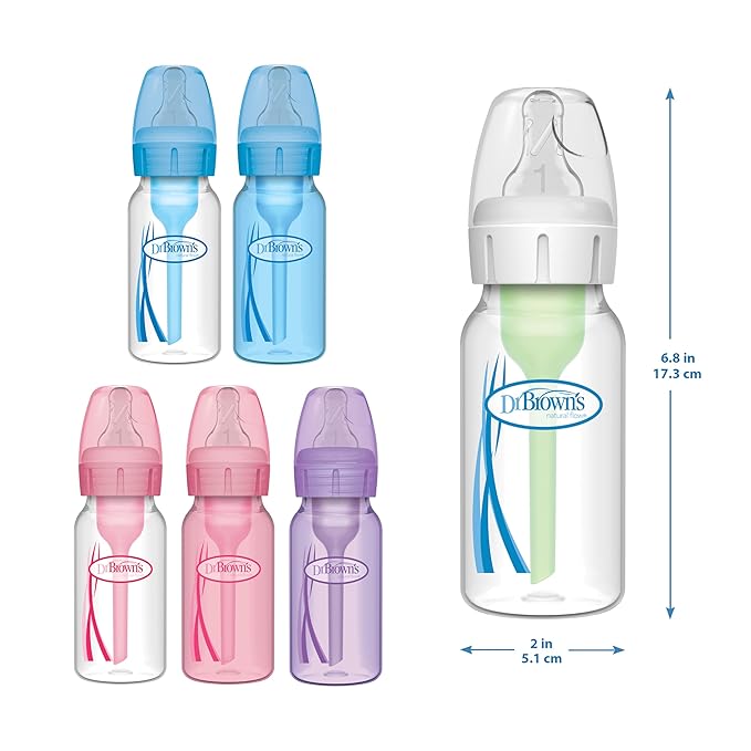 Dr. Brown's Options+ Slow Flow Preemie and Newborn Anti-Colic Bottle Set with 4oz Bottles and HappyPaci