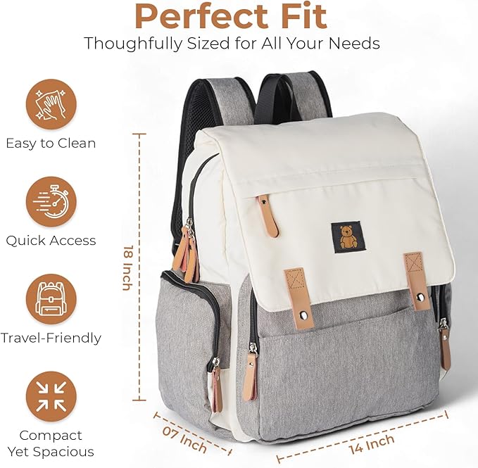 Baby Bliss Alexander Diaper Bag for New Parents - Versatile Diaper Backpack Available in 4 Color Options, Features Organizational Pockets, Perfect for Daily Use.
