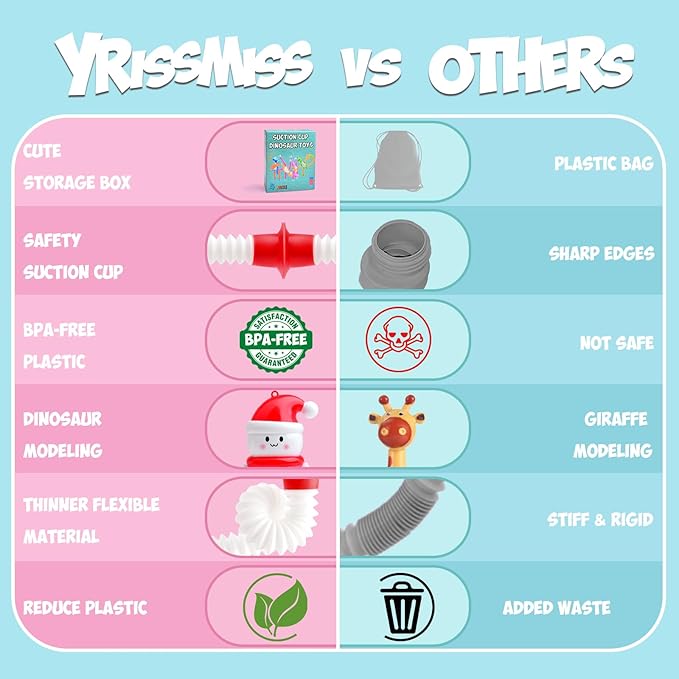 4Pcs Telescopic Suction Cup Christmas Toys,Sensory Toys for Kids 3-5 5-7,Toddler Toy,Fidget Toy,Toddler Travel Essential for Airplane,Pop Tubes, Christmas Stocking for Kids Boys Girls F