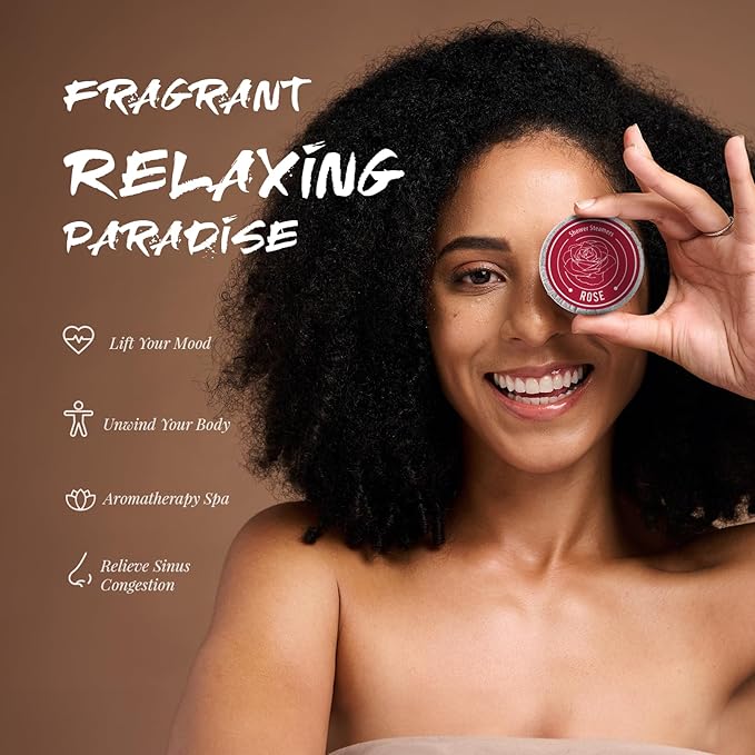 Shower Steamers Aromatherapy, 8% Natural Essential Oils, Women/Men Spa Steamer, Lingering Intense Aroma, Soothing Stress Relief, Body&Soul Relaxing Bath Bombs, Stocking Stuffer for Friend/Family