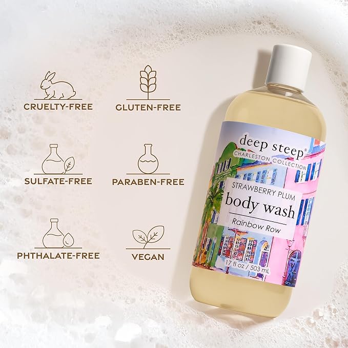 Deep Steep Body Wash, Peach Praline (The Old Village), 17 oz – Hydrating Shower Gel with Hyaluronic Acid, Shea Butter, Aloe Vera & Argan Oil – Vegan, Clean Beauty, Clean & Refreshed Skin