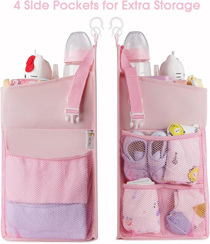 Maliton Hanging Diaper Caddy Nursery Caddy Organizer for Playard, Wall or Crib, Diaper Stacker with Baby Essentials Storage