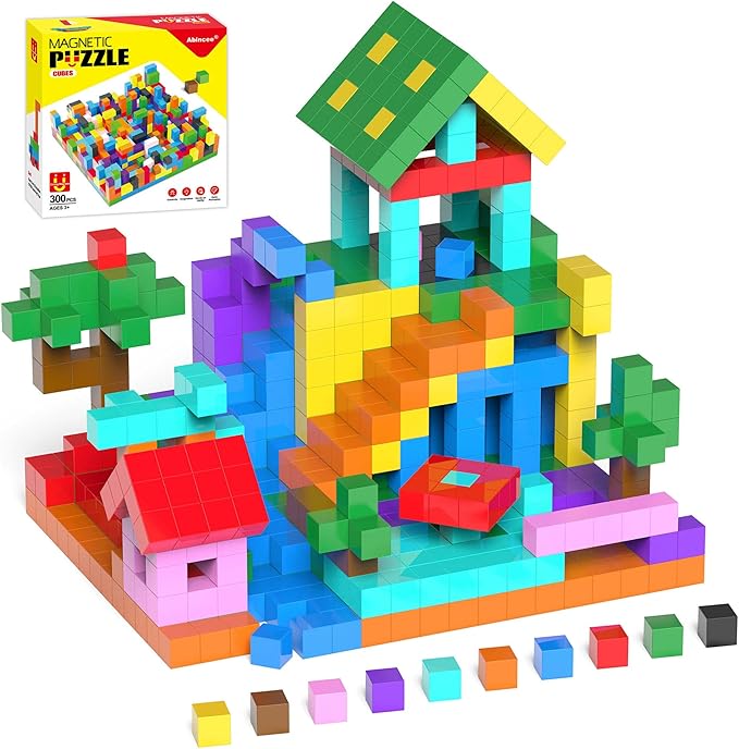 300PCS Magnetic Blocks Set, STEM Montessori Magnetic Building Toys for Toddlers – Sensory Learning Toys, Birthday for Kids Aged 3-8 (300pcs)