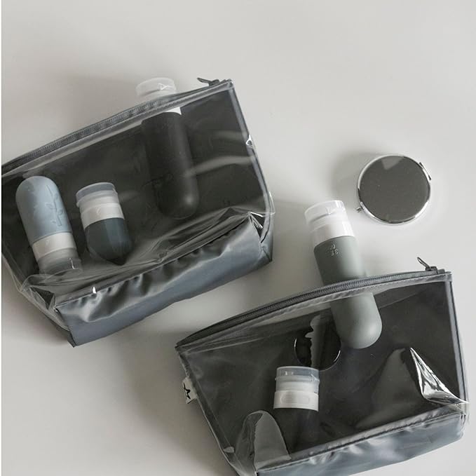 Tiny Twinkle Mess-Proof Travel Bags | TSA Airline Compliant, Zipper Closure, Clear Front Pouch, Diaper Bag Packing, Toiletry or Makeup Cosmetics Organizer