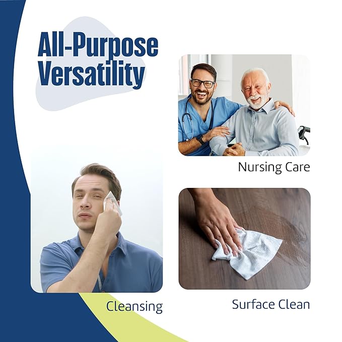 Adult Wipes for Elderly - Extra Large Extra Thick Disposable Washcloths for Adult Bathing & Shower Alternative - Fragrance-Free (4 Pack XXL)