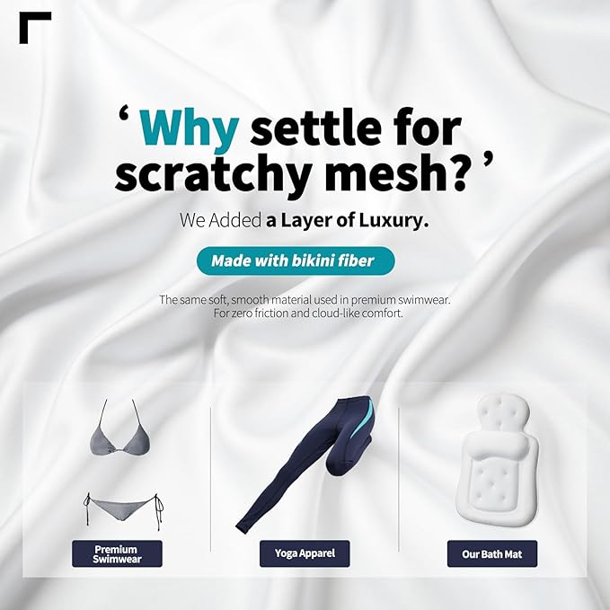 Bath Pillows for Tub, Skin Friendly Bathtub Cushion for Head and Neck with Soft 5D Mesh Fabric and 54 Non-Slip Suction Cups, Relaxing Tub Shower Accessories Spa Gifts