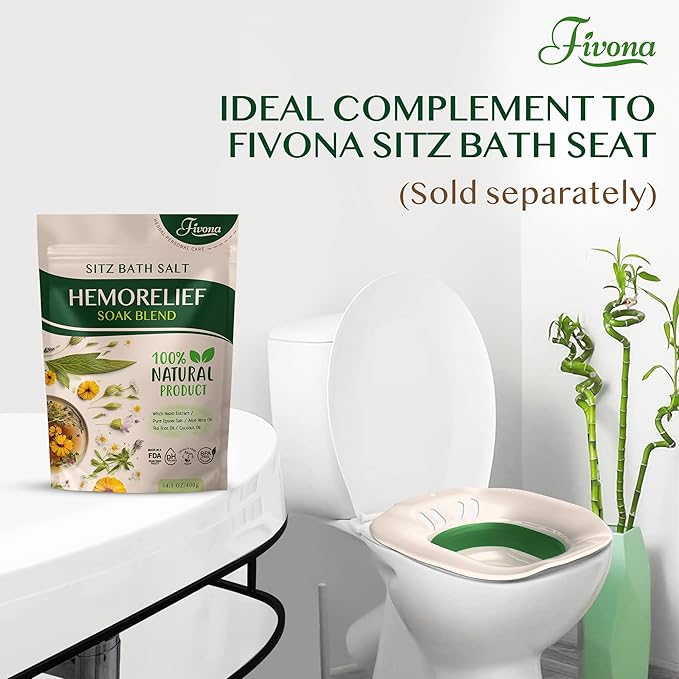 Hemorrhoid Treatment Sitz Bath Salt - Natural Soak Blend Epsom Salt with Essential Oils, Postpartum Recovery and Discomfort Relief, Perineal Care Soaking for Fissures and Bartholin Cysts - 14.1oz