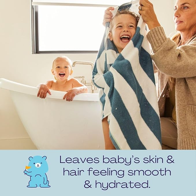 Hello Bello Ultra-Hydrating Baby Shampoo & Body Wash, Fragrance-Free, Tear Free & Safe for Sensitive Skin, Dermatologist Tested & Pediatrician Approved, 10oz Bottle