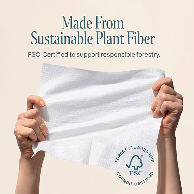 Cliganic Clean Face Towels XL, Multi-Pack (100 Count), Disposable, Ultra-Absorbent, Hypoallergenic & Soft - Makeup Remover Dry Wipes, Pamper Your Face, Hygienic Towelettes, for All Skin Types