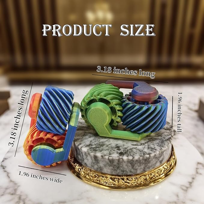 2Pcs Fidget Spinner 3D Printed Toys Gears, Fidget Toys for Kids Adults,Sensory Toys for Anxiety Stress Relief, Pocket Fidget Toy,Novelty Gifts for Friends,Party Favors for Kids Adults,Classroom Prizes