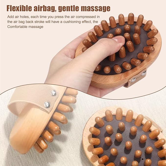 Meridian Pressure Brush, Wood Therapy Massage Tools, Wood Therapy Massage Tools for Belly Fat, Meridian Trigger Point Massager Wooden Massage Brush for Body Shaping, Muscle Pain Relief (1PCS)